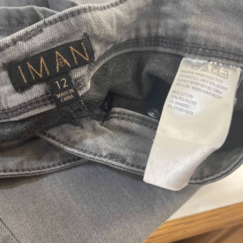 Iman Woman's Size 12‎ Long Gray Bootcut  Jeans